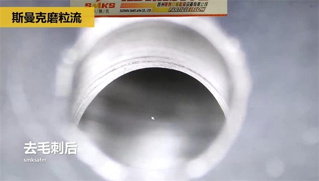 鋁合金<a href='http://www.zhqysound.com' target='_blank'><u>交叉孔去毛刺</u></a>，<a href='http://www.zhqysound.com' target='_blank'><u>流體拋光機</u></a>約20秒一個